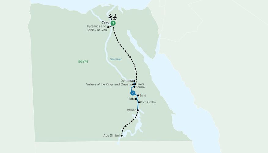 Treasures of Egypt and the Nile Map